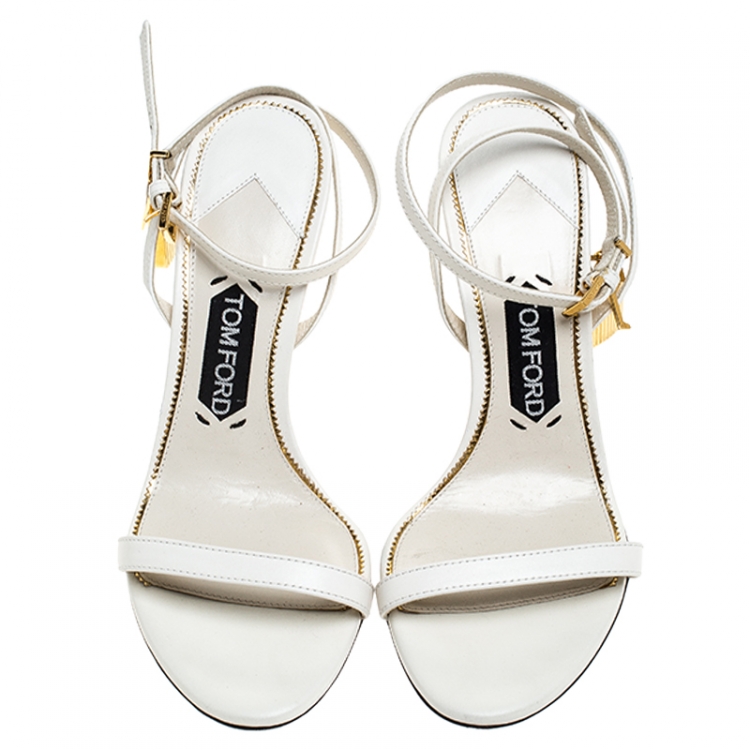 gold padlock naked sandal