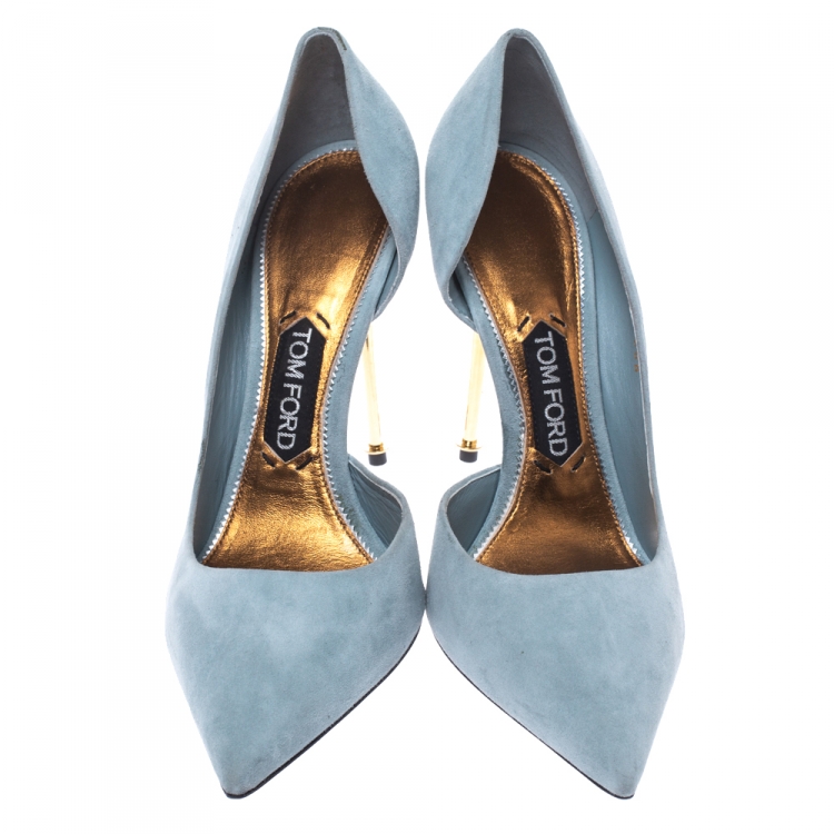 Pre Owned Tom Ford Grey Suede D’orsay Pointed Toe Pumps Size 39.5