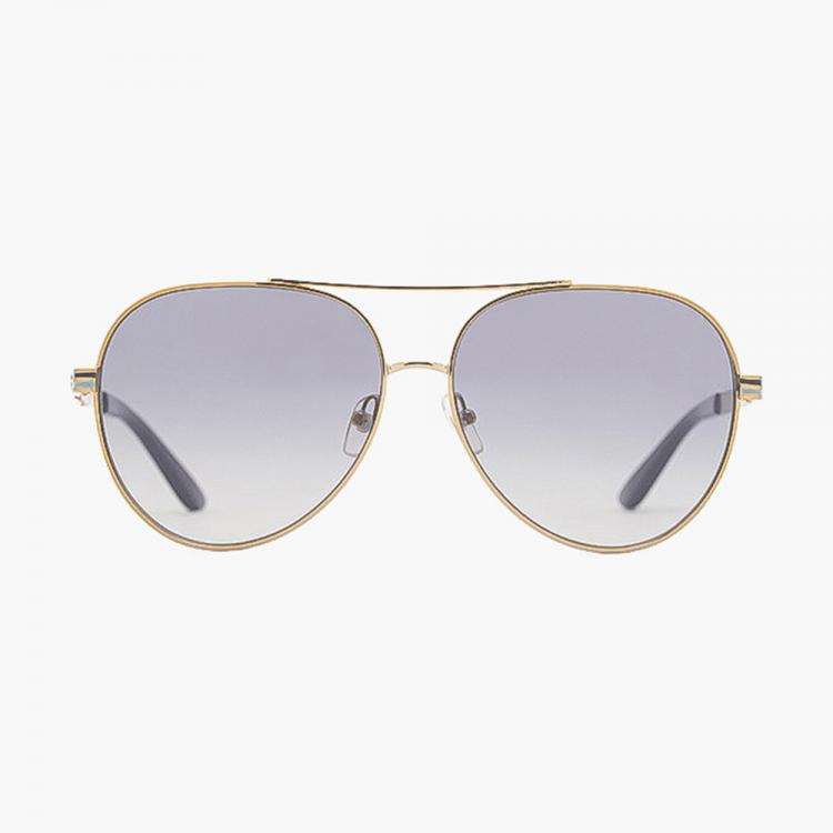 Pre Owned Tory Burch Gold Aviator Sunglasses