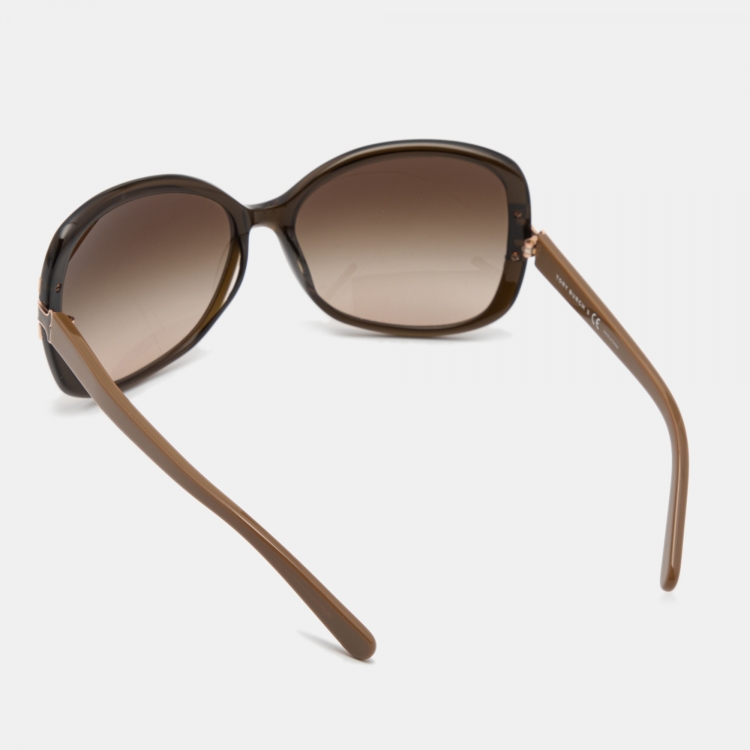 Pre Owned Tory Burch Olive Green TY7022 Butterfly Sunglasses