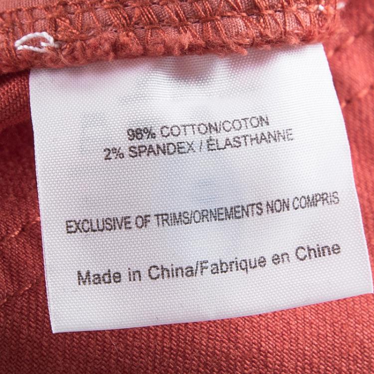 Pre Owned Tory Burch Jasper Red Washed Denim Skinny Ankle Grazer Jeans M