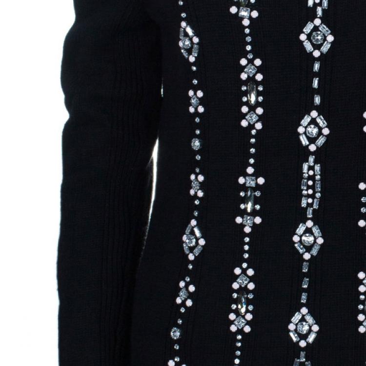 Pre Owned Tory Burch Etta Embellished Knit Sweater M