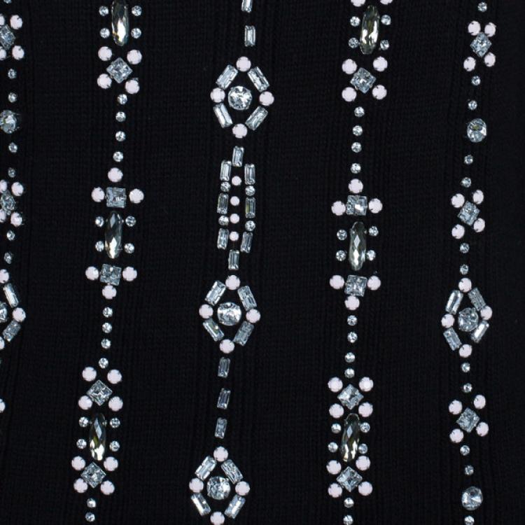 Pre Owned Tory Burch Etta Embellished Knit Sweater M