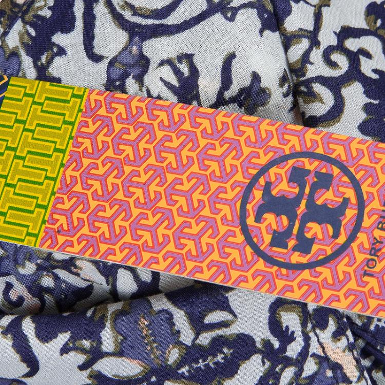 Pre Owned Tory Burch Blue Brigitte Printed Top M
