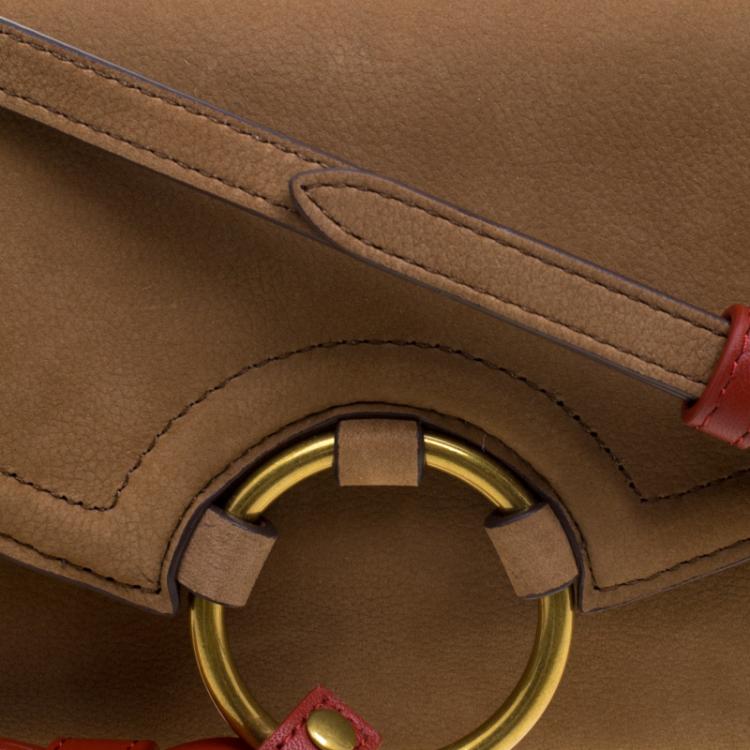 Pre Owned Tory Burch Brown Nubuck Leather Tassel Crossbody Bag