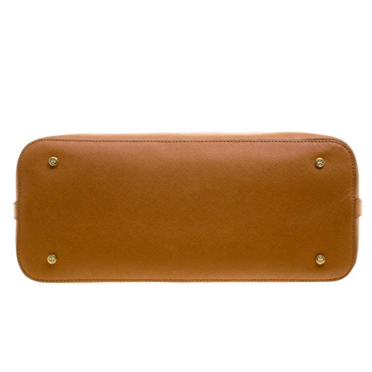 Pre Owned Tory Burch Brown Leather Robinson Dome Satchel