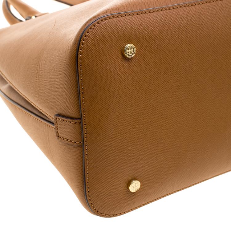 Pre Owned Tory Burch Brown Leather Robinson Dome Satchel