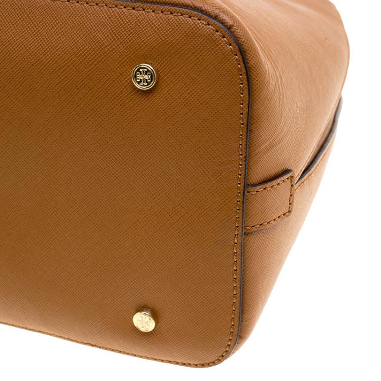 Pre Owned Tory Burch Brown Leather Robinson Dome Satchel