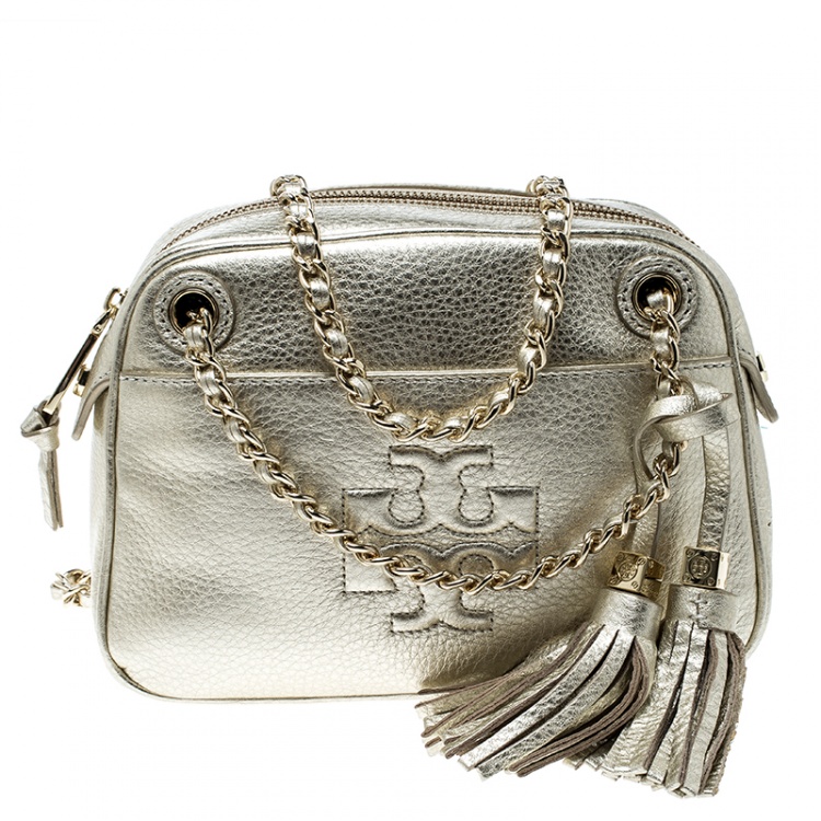 Tory Burch Metallic Gold Leather Thea Chain Crossbody Bag Tory Burch | TLC