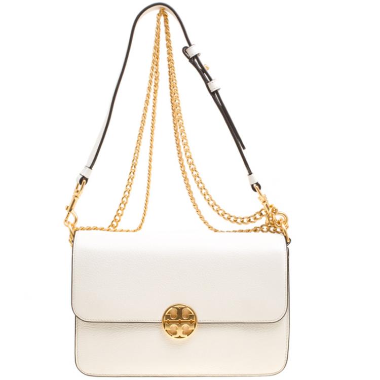 Tory Burch Ivory Leather Chelsea Shoulder Bag Tory Burch | The Luxury ...