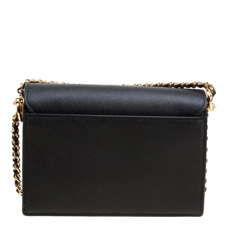 Pre Owned Tory Burch Black Leather Mini Robinson Shoulder Bag