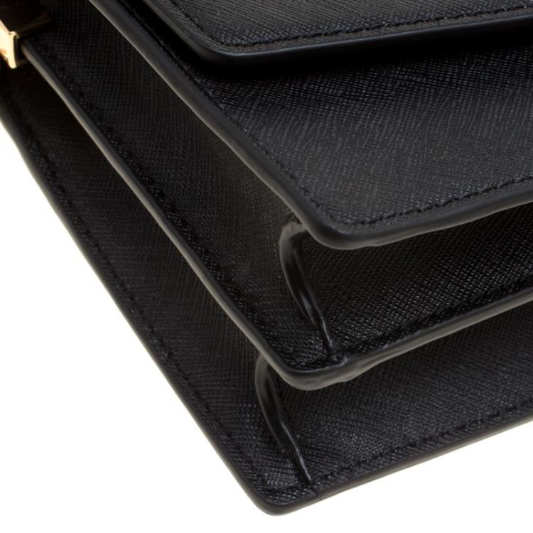 Pre Owned Tory Burch Black Leather Mini Robinson Shoulder Bag