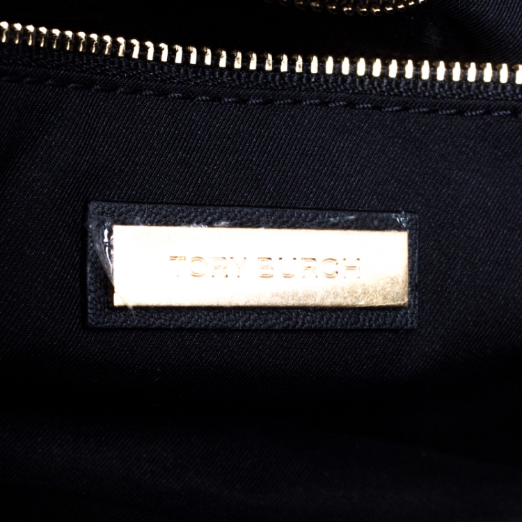 Pre Owned Tory Burch Black Leather Fleming Stud Clutch