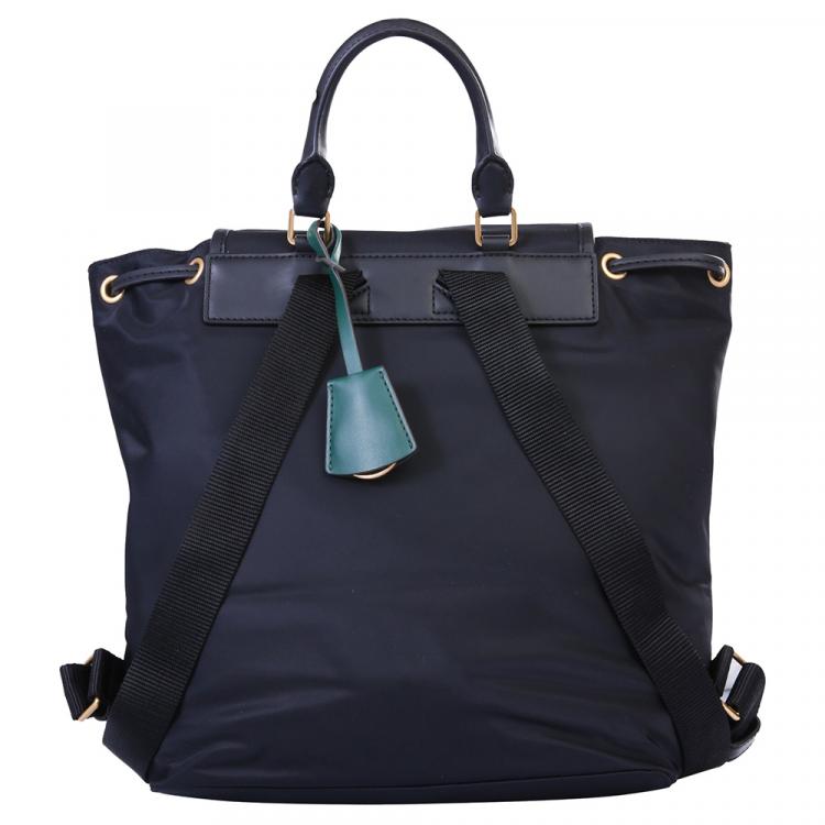 Pre Owned Tory Burch Black Leather "Perry" Backpack