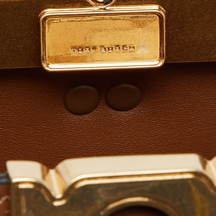 Pre Owned Tory Burch Tan Leather Eleanor Top Handle Bag