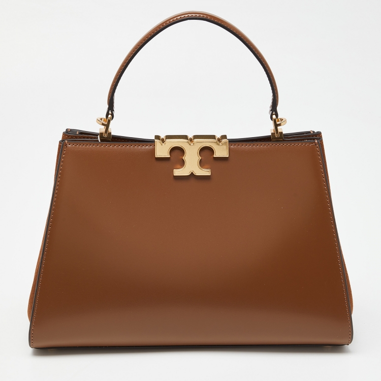 Pre Owned Tory Burch Tan Leather Eleanor Top Handle Bag