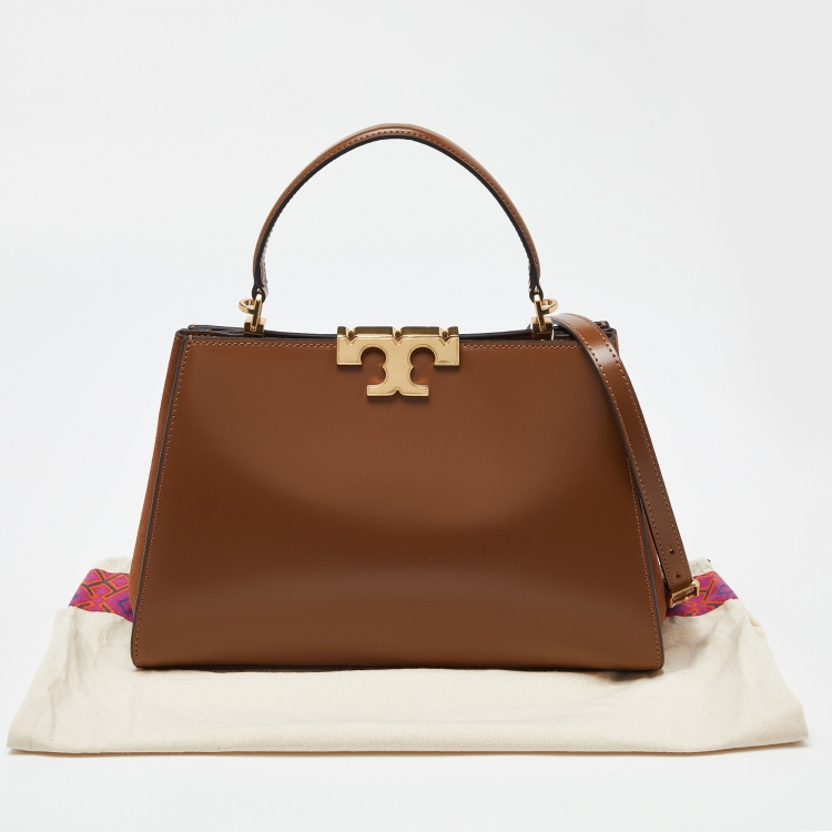 Pre Owned Tory Burch Tan Leather Eleanor Top Handle Bag