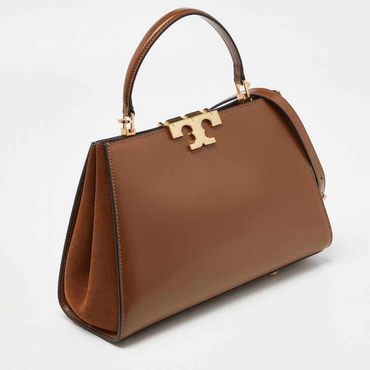 Pre Owned Tory Burch Tan Leather Eleanor Top Handle Bag