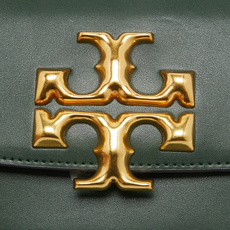 Pre Owned Tory Burch Green Leather Small Convertible Eleanor Shoulder Bag