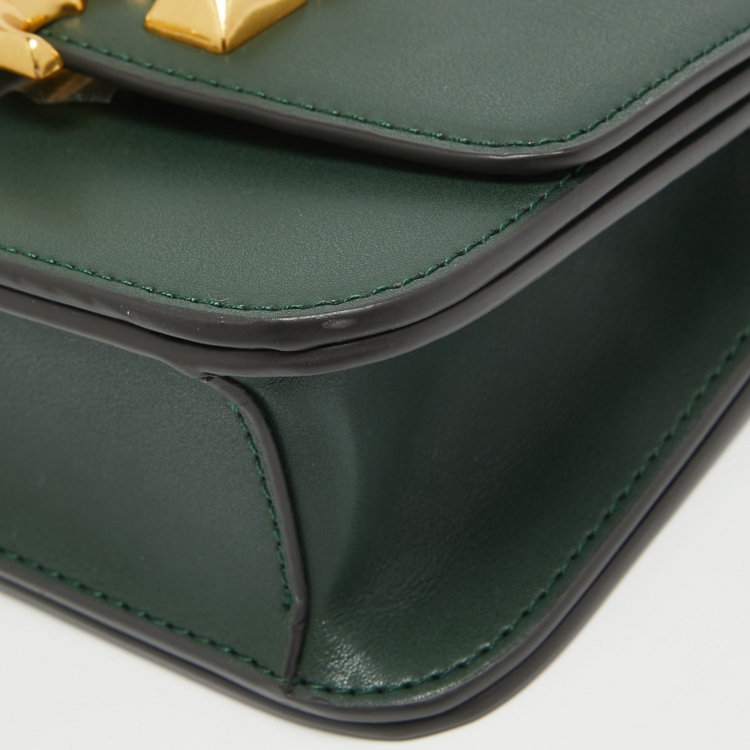 Pre Owned Tory Burch Green Leather Small Convertible Eleanor Shoulder Bag