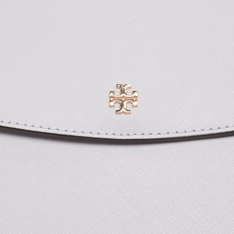 Pre Owned Tory Burch Lilac Leather Emerson Envelope Shoulder Bag