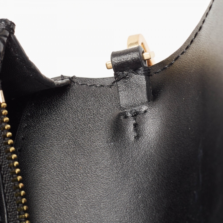 Pre Owned Tory Burch Croc Embossed Leather Eleanor Chain Clutch