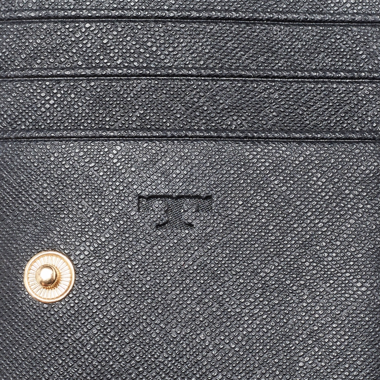 Pre Owned Tory Burch Black Leather Robinson Flap Continental Wallet