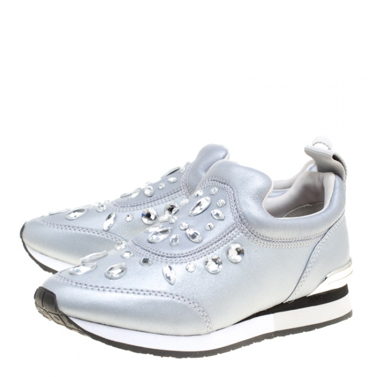 tory burch silver sneakers