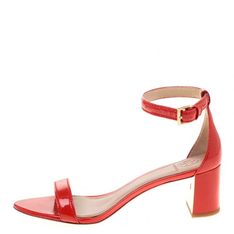 Red patent leather tory best sale burch sandals