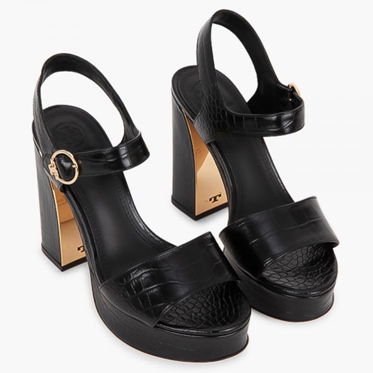 Tory Burch Black Leather Martine Platform Sandals Size EU 38 Tory Burch |  TLC