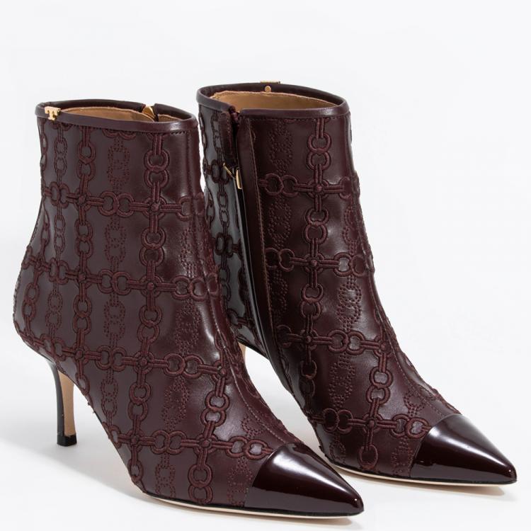 Tory Burch Brown Leather Penelope Embroidered Link Boots Size EU 39 Tory  Burch | TLC
