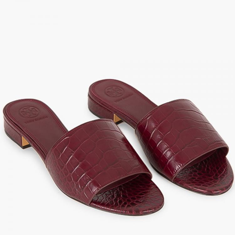 Tory Burch Red Leather Martine Slide-C Sandals Size EU  Tory Burch | TLC