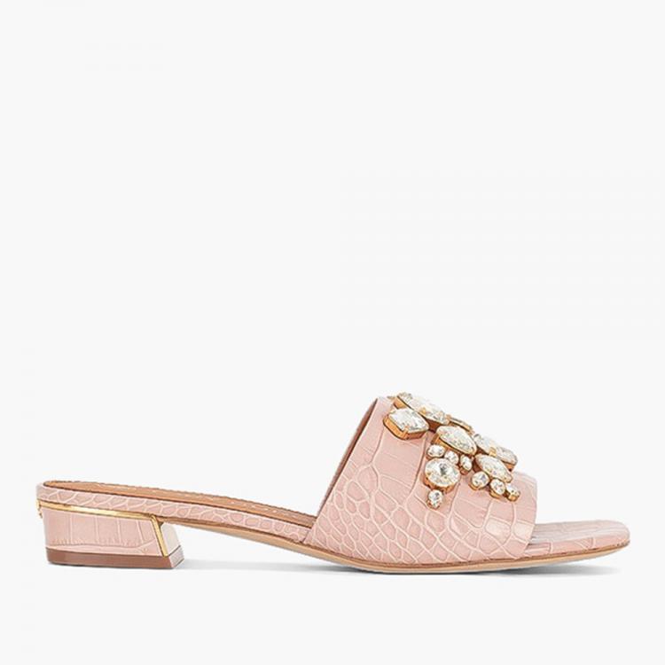 Tory Burch Pink Embossed Leather Martine Mules Size EU  Tory Burch | TLC