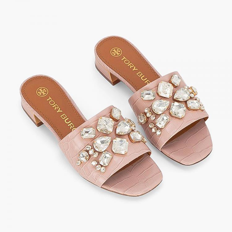 tory burch pink mules