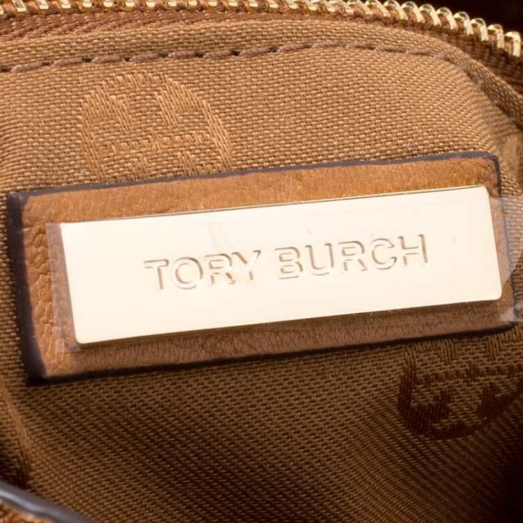 Pre Owned Tory Burch Brown Leather Brody Backpack