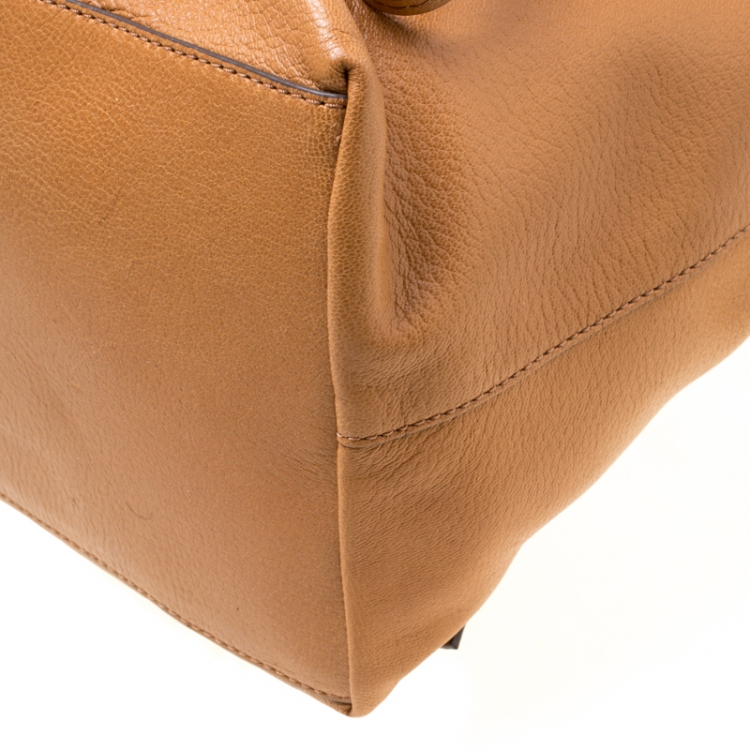 Pre Owned Tory Burch Brown Leather Brody Backpack