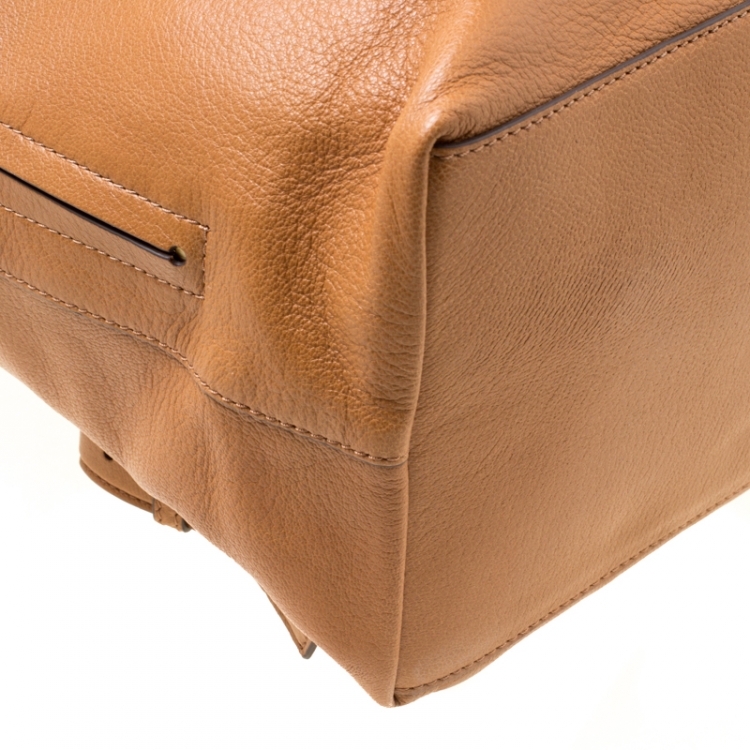 Pre Owned Tory Burch Brown Leather Brody Backpack