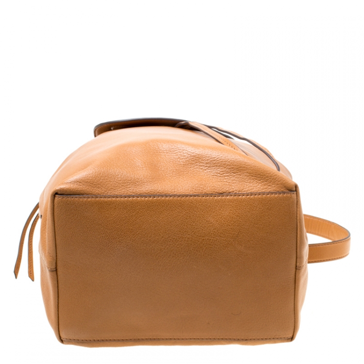 Pre Owned Tory Burch Brown Leather Brody Backpack