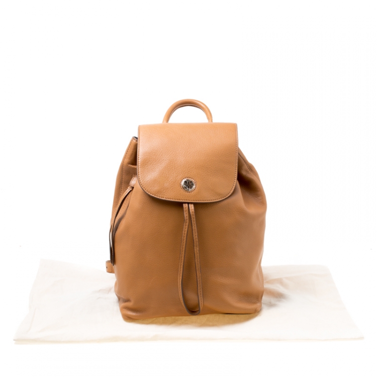 Pre Owned Tory Burch Brown Leather Brody Backpack