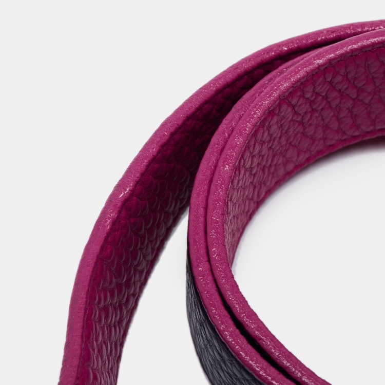 Pre Owned Tory Burch Pink Leather Robinson Buckle Belt 90CM