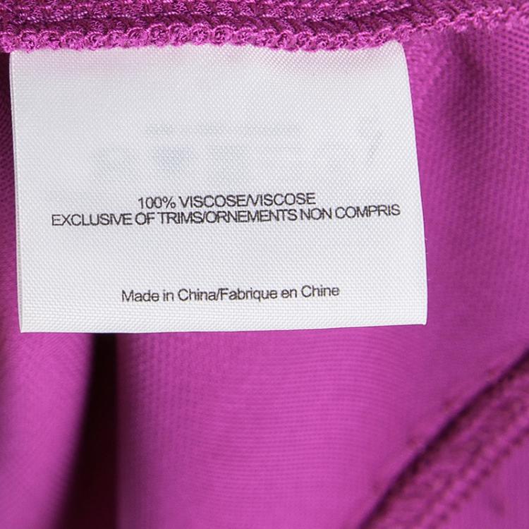 Pre Owned Tory Burch Purple Embellished Neck Detail Long Sleeve Top S