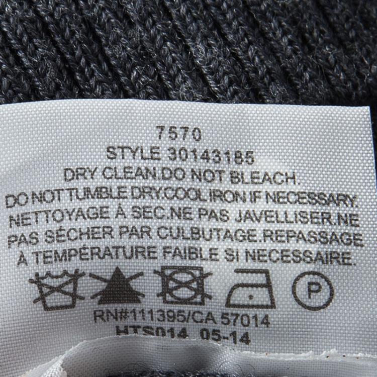 Pre Owned Tory Burch Grey Merino Wool Cardigan S