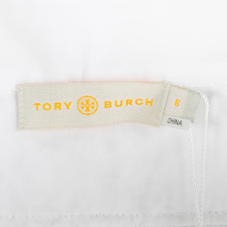Pre Owned Tory Burch White Lace Sleeveless Margaux Dress M