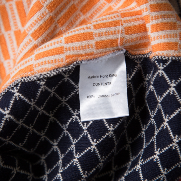 Pre Owned Tory Burch Multicolor Cotton Zip Front Sweater Dress M