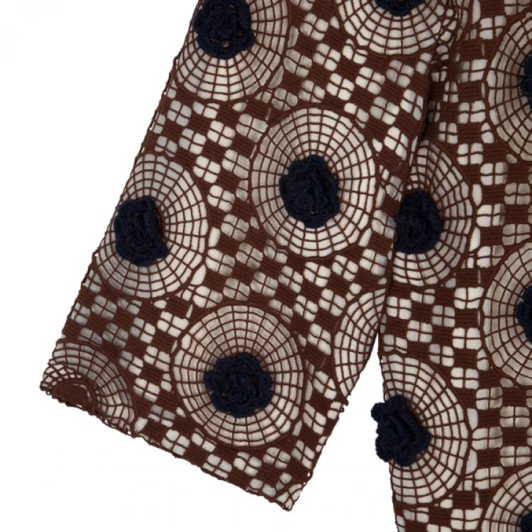 Pre Owned Tory Burch Crochet Silk Top L