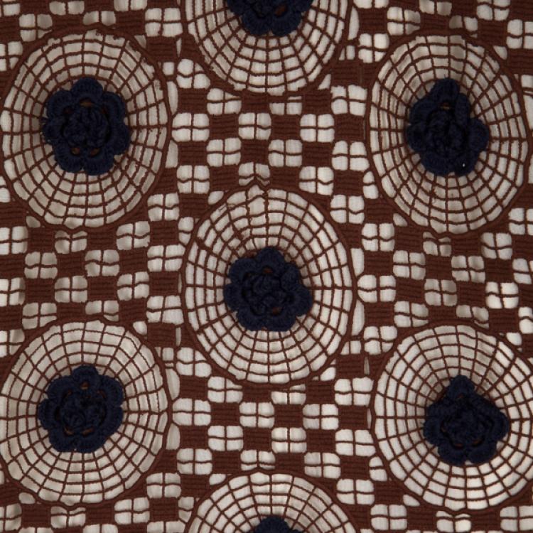 Pre Owned Tory Burch Crochet Silk Top L