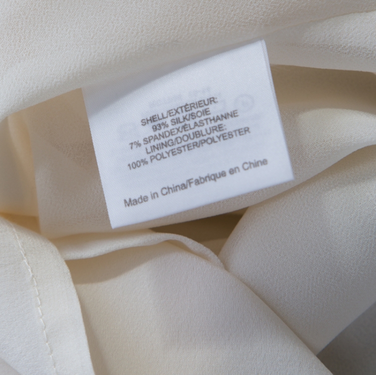 Pre Owned Tory Burch Ivory Silk Pleat Front Sleeveless Top S