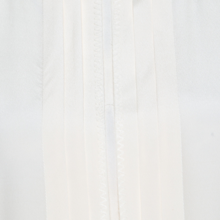 Pre Owned Tory Burch Ivory Silk Pleat Front Sleeveless Top S