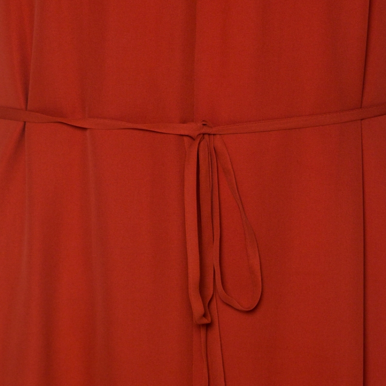 Pre Owned Tory Burch Orange Silk Blaze Maxi Kaftan Dress S