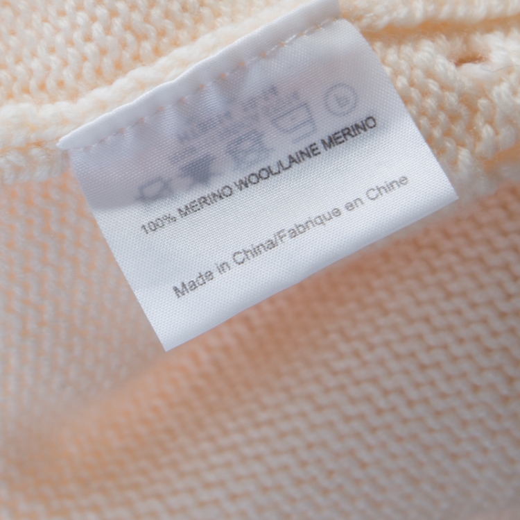 Pre Owned Tory Burch Cream Open Knit Wool Leona Sweater S 